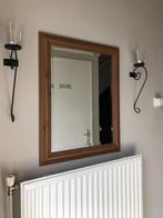 Facet geslepen spiegel in grenenhouten lijst, zgan!, Ophalen, Zo goed als nieuw, Minder dan 100 cm, Rechthoekig