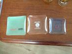 3 vintage glas reclame asbakjes, Ophalen of Verzenden, Asbak