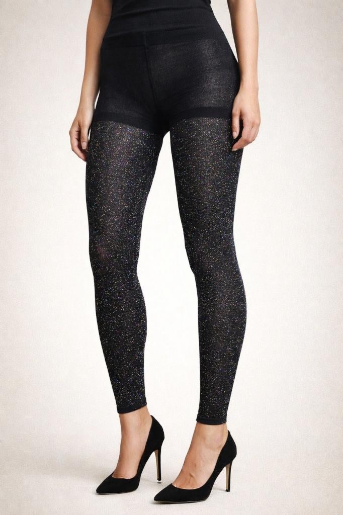 Partij zwarte 50 denier panty's met multi kleur lurex, NHP International, Sales@nhp-international.com, Zwart, Ophalen of Verzenden