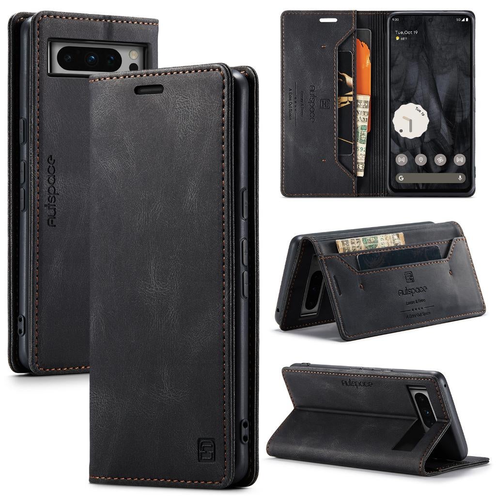 Luxe Flip Case met Kaarthouder voor Google Pixel 8 Pro Zwart, Verzenden, Nieuw, Hoesje of Tasje