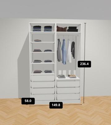 IKEA Pax kast 150cm met schuifdeuren - afbeelding 3