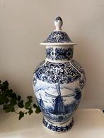 Grote vintage dekselvaas delftsblauw, Ophalen of Verzenden