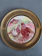 Wandbord Auerhoen Berendsohn AG keramiek messing, Ophalen of Verzenden