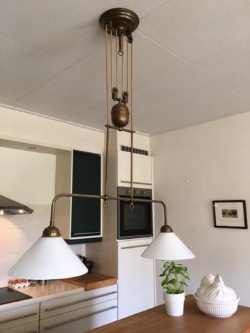 Vintage hanglamp met contragewicht