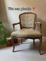 Antieke Lodewijk Stijl Fauteuil met Bloemen Tapestry, Antiek en Kunst, Ophalen of Verzenden