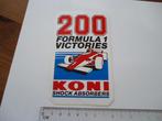 sticker oud KONI FORMULA ONE F1 F-1 autosport race gp 200, Verzenden, Zo goed als nieuw, Bedrijf of Vereniging