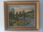 Zweeds impressionistisch landschapschilderij van S. Lundin., Antiek en Kunst, Kunst | Schilderijen | Klassiek, Ophalen of Verzenden