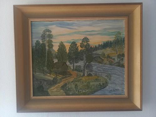 Zweeds impressionistisch landschapschilderij van S. Lundin., Antiek en Kunst, Kunst | Schilderijen | Klassiek, Ophalen of Verzenden