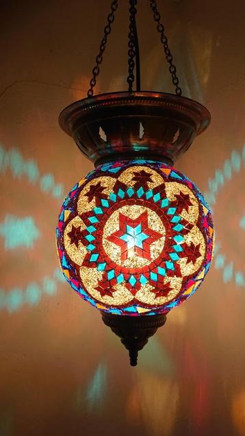 Diverse Oosterse Arabische Turkse hanglamp XL glasmozaiek beschikbaar voor biedingen