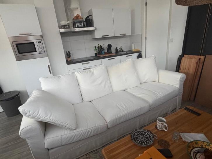 EKTORP 3-zitsbank IKEA Wit, Huis en Inrichting, Banken | Bankstellen, Gebruikt, Rechte bank, Driepersoons, 250 tot 300 cm, 75 tot 100 cm