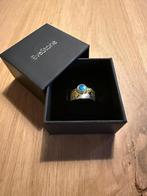 Eva Stone Verguld Zilveren Ring met Opaal & Topaas - Nieuw, Blauw, 19 tot 20, Nieuw, Ophalen of Verzenden