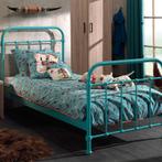Vipack  eenpersoons bed met Beter Bed matras 90x200 cm, Ophalen, 90 cm, Eenpersoons, Blauw
