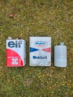 grote olieblikken / emaille elf mobiloil, Ophalen of Verzenden, Gebruikt, Auto's