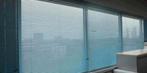 5x Luxaflex, 119B x 130H, zacht blauw met zilveren glans., Huis en Inrichting, 100 tot 150 cm, Blauw, 100 tot 150 cm, Nieuw