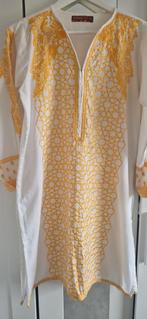 Kurta met borduursel boetiek tuniekje uit Pakistan (nieuw, Ophalen of Verzenden, Zo goed als nieuw, Maat 38/40 (M), Wit
