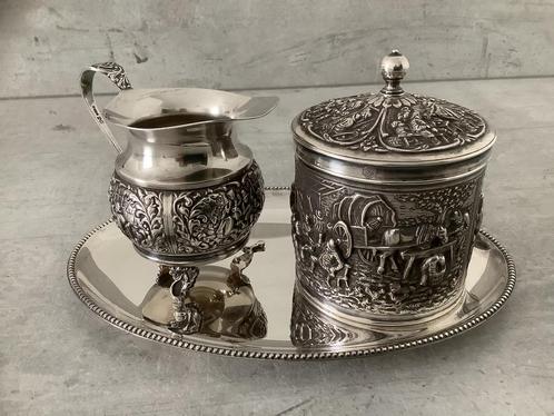 Verzilverd Douwe Egberts HH Roomkan, Theebus en Dienblad, Antiek en Kunst, Antiek | Goud en Zilver, Ophalen of Verzenden