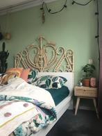 Rotan hoofdbord Leo & Moon 160 cm, Ophalen, Overige materialen, Beige, Tweepersoons