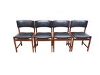 Set van 4 vintage eetkamerstoelen, jaren 60, Ophalen, Gebruikt, Zwart, Hout