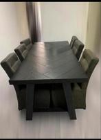 Visgraat eettafel, Ophalen, Zo goed als nieuw, 8 stoelen of meer