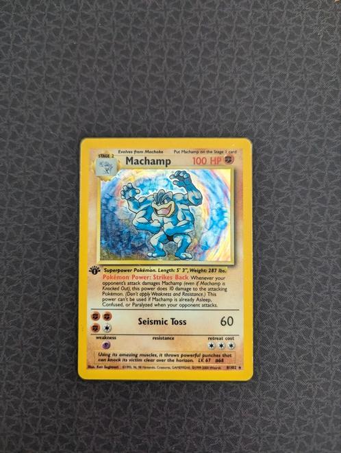 Machamp Holo #8 Pokemon Base Set, Hobby en Vrije tijd, Verzamelkaartspellen | Pokémon, Zo goed als nieuw, Losse kaart, Foil, Ophalen of Verzenden