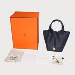 Hermès Picotin Lock 18 Bleu Nuit Ghw, Ophalen of Verzenden, Nieuw, Blauw, Handtas