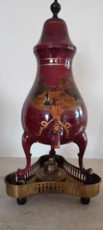 Antieke kraantjeskan, rood beschilderde tinnen kan, Ophalen of Verzenden