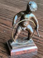 Brons sculptuur Louis Kley jongen met hoepel Antiek, Antiek en Kunst, Ophalen of Verzenden
