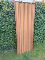 Oude vouwdeur met fineerlatten & doek vintage/brocante, Ophalen, Gebruikt, 80 tot 100 cm, Binnendeur