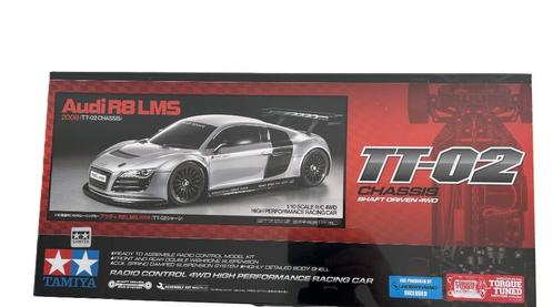 Tamiya 58749 1/10 R/C Audi R8 LMS 2008 (TT-02), Hobby en Vrije tijd, Modelbouw | Radiografisch | Auto's, Nieuw, Auto onroad, Elektro