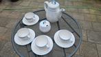 Gezellig blauw wit servies met koffie/theepot,suikerpot, Antiek en Kunst, Ophalen of Verzenden