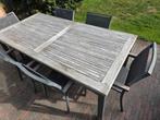 Tuintafel met 6 stoelen, Tuin en Terras, Ophalen of Verzenden, Gebruikt, 6 zitplaatsen, Tuinset