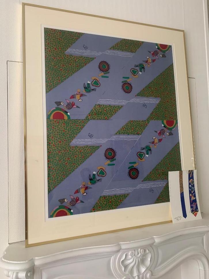 Corneille dassen ingelijst, Huis en Inrichting, Woonaccessoires | Schilderijen, Tekeningen en Foto's, Schilderij, 75 cm of meer