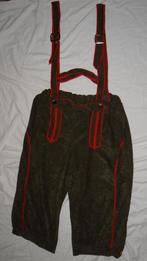 Leuke donkergroene/rode TIROLER/LEDERHOSE broek, Ophalen, Carnaval, Overige maten, Kleding