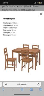 Eettafel set met 4 stoelen., 4 tot 6 stoelen, Gebruikt, Ophalen