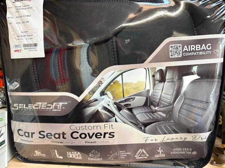 Kunstleren Stoelhoezen Renault Trafic 2014+, Auto-onderdelen, Interieur en Bekleding, Nieuw, Ophalen of Verzenden