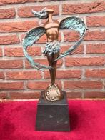 bronzen kwaliteitsbeeld, ICARUS, dubbel gepatineerd, Ophalen of Verzenden