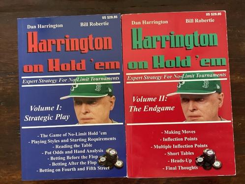 5 Poker boeken van Dan Harrington, tournament en cash games, Boeken, Overige Boeken, Gelezen, Ophalen of Verzenden