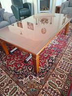 Hele mooie kersenhout salontafel met glasplaat, Ophalen, Gebruikt, 50 tot 100 cm, 150 tot 200 cm