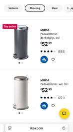 Prullenbak IKEA zilvergrijs 30 liter, Ophalen, Gebruikt, Met pedaal, 50 tot 75 cm