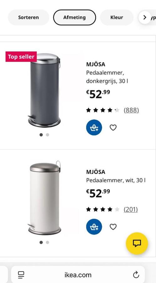 Prullenbak IKEA zilvergrijs 30 liter, Huis en Inrichting, Woonaccessoires | Prullenbakken, Gebruikt, Rvs, 50 tot 75 cm, 30 tot 40 liter
