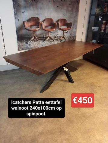 Nieuwe icatchers Patta eettafel walnoot 240x100cm nu €450 beschikbaar voor biedingen