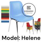 Kantinestoelen Helene. Lichtblauw. Stapelstoelen kuipstoelen, Marconiweg 10 Zeewolde, Nieuw, Info@everardo.nl, Ophalen of Verzenden