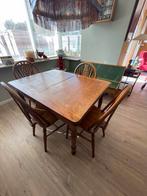 4 Windsor Wheelback stoelen, tafel is verkocht, Huis en Inrichting, Ophalen, Gebruikt, Bruin, Vier