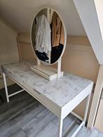 Tafel + spiegel – ideaal als kaptafel combinatie, Ophalen, Metaal of Aluminium, 50 tot 100 cm, Zo goed als nieuw