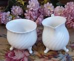 Mooi brocant roomstelletje,wit,Royal Goedewaagen Bone China, Ophalen of Verzenden, Zo goed als nieuw, Porselein, Overige stijlen