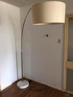 Booglamp met marmeren voet. Dimbaar, Huis en Inrichting, Lampen | Vloerlampen, Ophalen, Gebruikt, Stof, 150 tot 200 cm