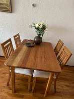 Eettafel met stoelen, Ophalen, Gebruikt, 100 tot 150 cm, 50 tot 100 cm