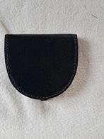Vintage zwart leren kleingeld beurs, Ophalen of Verzenden, Nieuw, Zwart, Leer