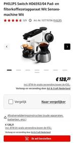 PHILIPS Senseo Switch HD6592/04 - Wit, Afneembaar waterreservoir, Gebruikt, Koffiemachine, Ophalen of Verzenden