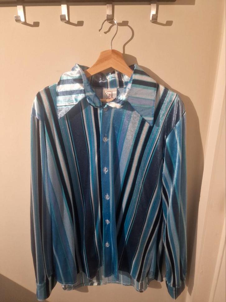 Jaren 70 Carnavalsblouse Heren L - Glimmend!, Kleding | Heren, Carnavalskleding en Feestkleding, Zo goed als nieuw, Kleding, Carnaval